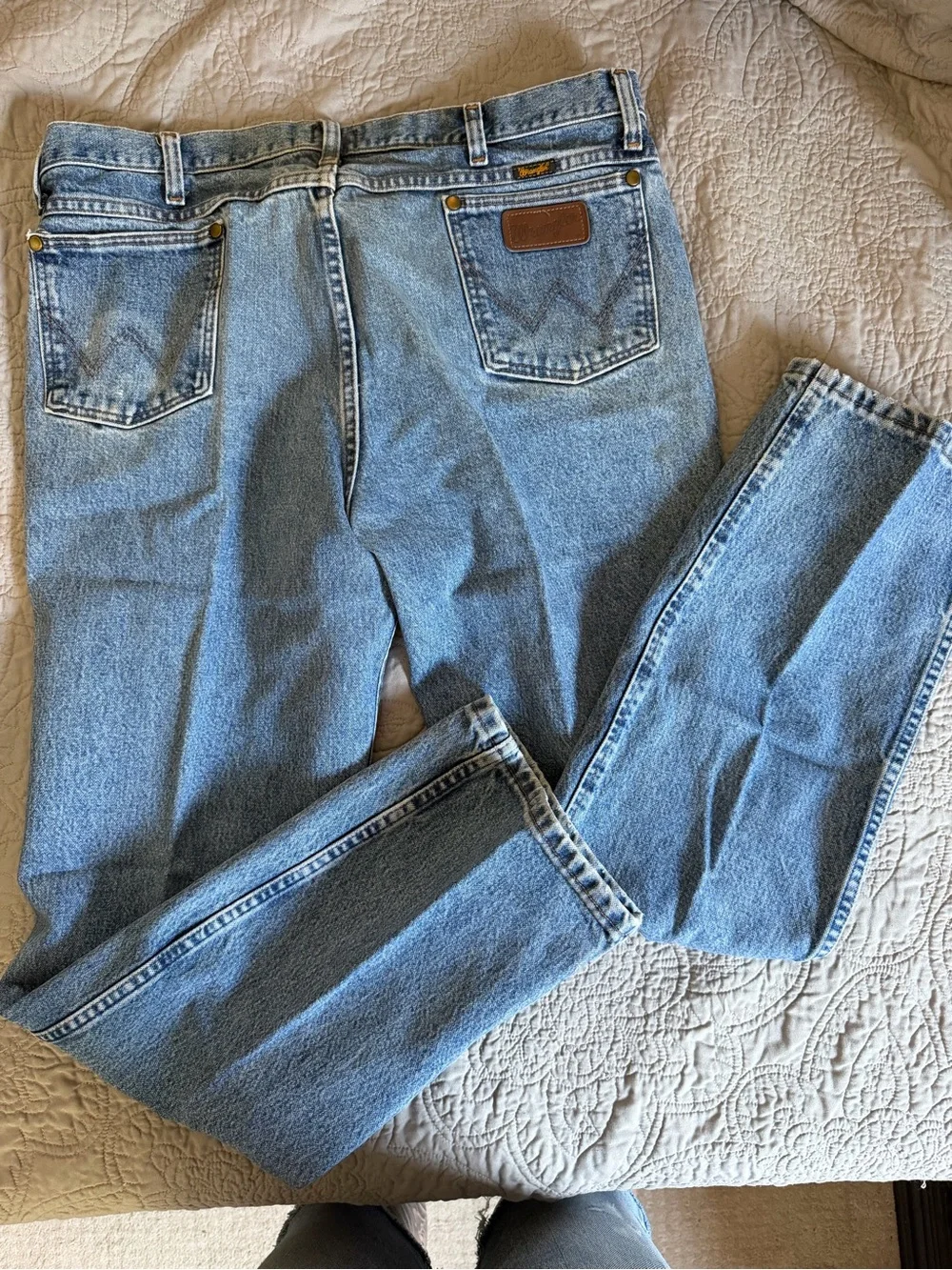 Classic men’s rugged wrangler jeans